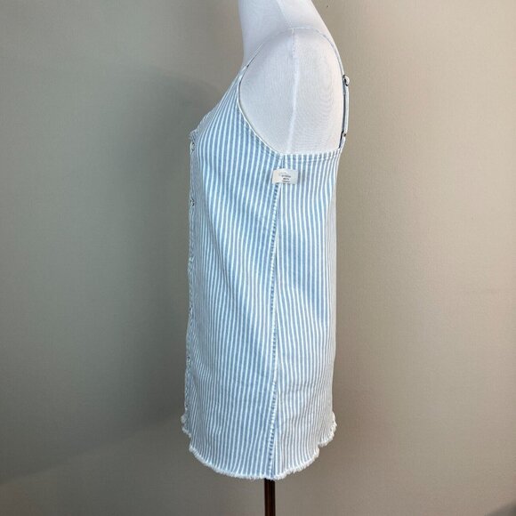 DL 1961 Tank Dress Big Girls Medium Blue White Striped Denim Eilis Button Up NEW - Picture 7 of 11